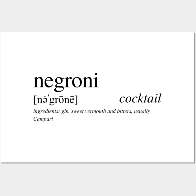 The Negroni cocktail Wall Art by LushLife